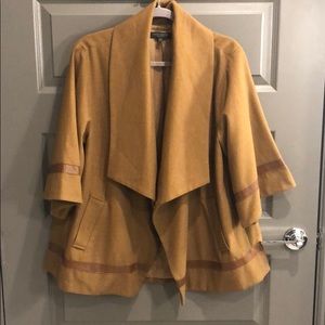 Waverly Grey Poncho Size 2 Saddle Brown